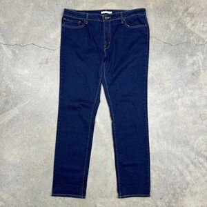 Levis Womens Jeans 712 Slim Mid Rise Stretch Denim 38x31 Dark Wash Tapered